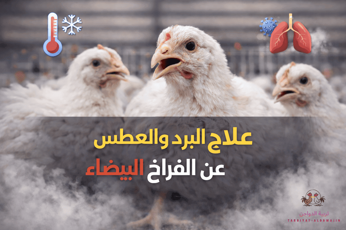 علاج البرد والعطس عند الفراخ البيضاء عمر 30 يوم وعمر 25 يوم وعمر 15 يوم 